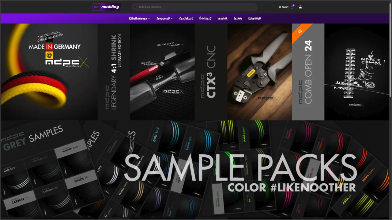 PC Modding – webshop felülete